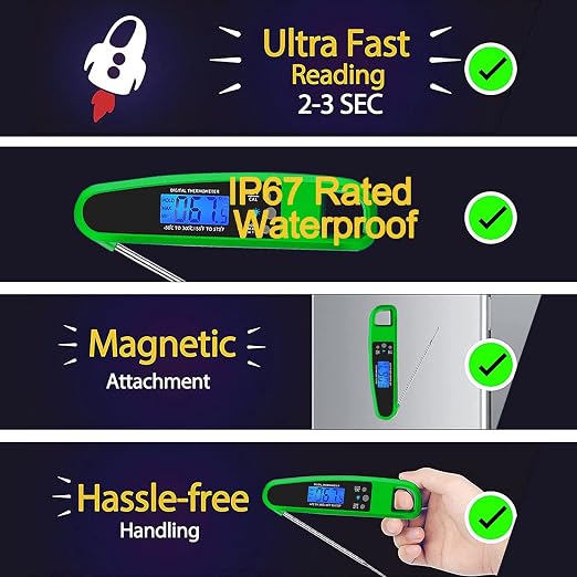 Instant Read Meat Thermometer for Kitchen Cooking, Ultra Fast Precise - Image 3