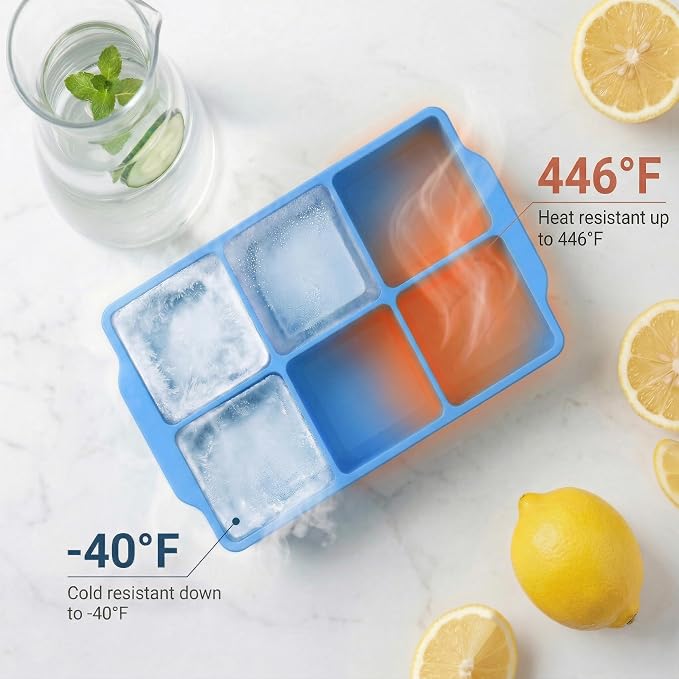 KitchFort Large Silicone Ice Cube Tray, Easy Release 2" Big Ice Cubes - Image 6
