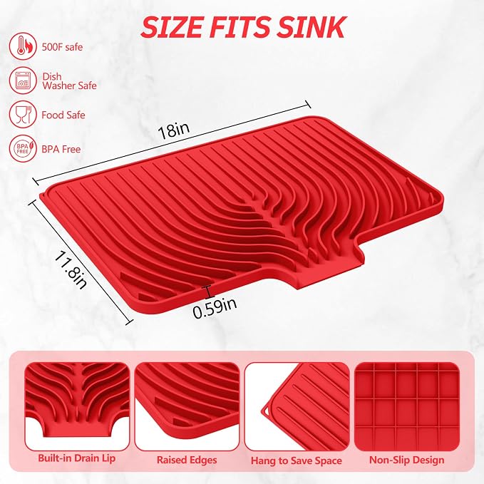 Dish Drying Mat for Kitchen Counter, - Image 2