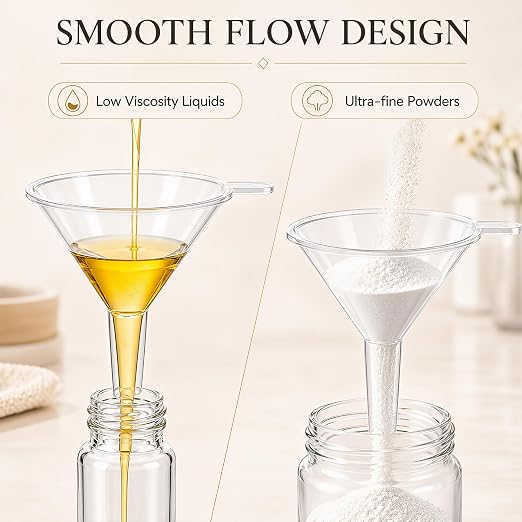 Hoolerry 50 Pcs Small Funnel for Filling Small Bottles Clear Plastic Mini - Image 4