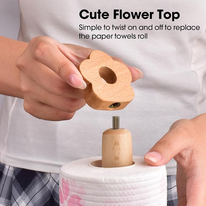 KitchLife Cute Wooden Paper Towel Holder - Image 4