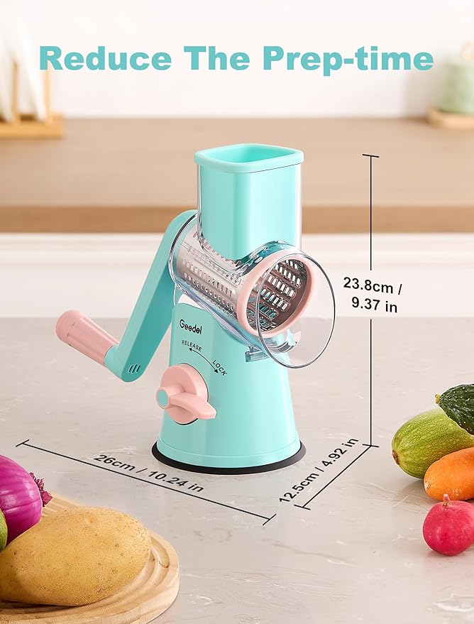 Geedel Rotary Cheese Grater Cheese Shredder - Image 5