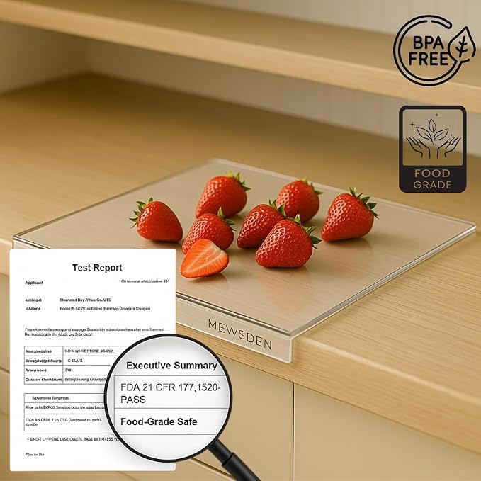 Acrylic Cutting Board with Counter Lip, Non-Slip Cutting Board - Image 3