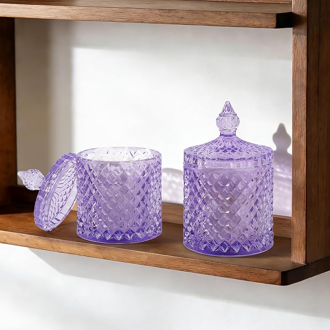 rejomiik 2 Pack Qtip Holder Thick Glass Apothecary Jars - Image 6
