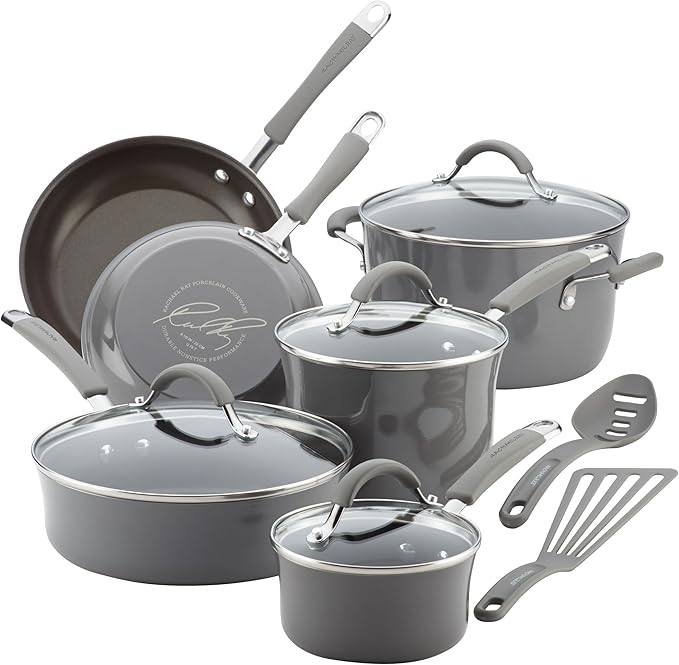 Rachael Ray - 16802 Rachael Ray Cucina Nonstick Cookware Pots and Pans Set by RachaelRayKitchenware