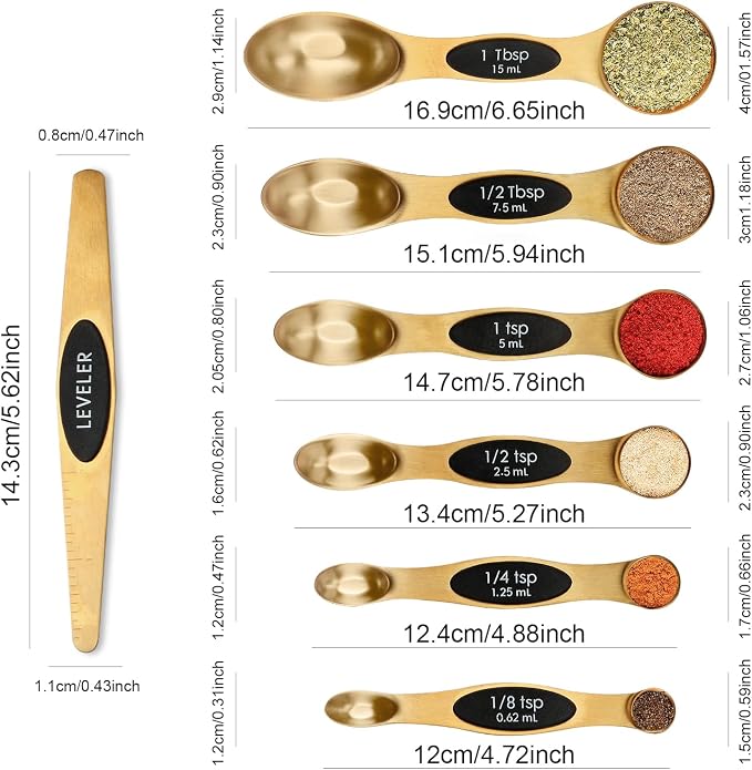 Magnetic Measuring Spoons Set Stainless Steel - Image 2