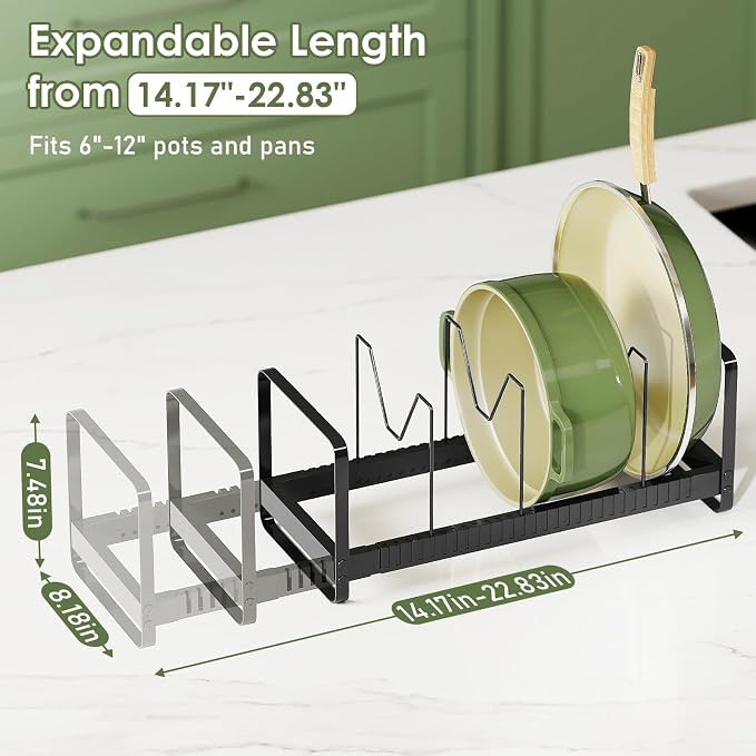 MUDEELA Pot Rack Pan Organizer inside Cabinet - Image 2