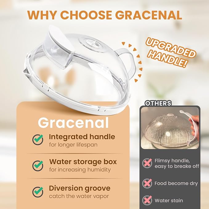 Gracenal Microwave Food Cover, 12 Inch Microwave Splatter Cover - Image 4