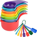 Measuring Cups and Spoons Set, Plastic Measuring Cup Set 15, Mixing Color Dry by Smithcraft