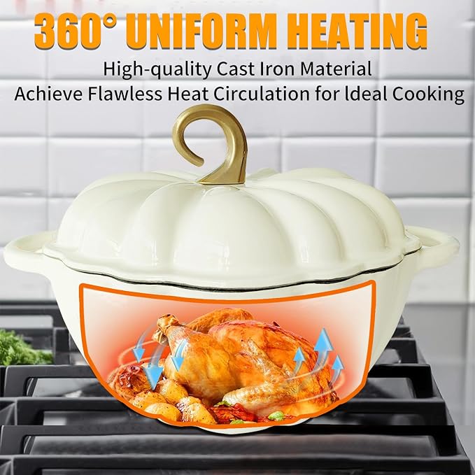 Pumpkin Cast Iron Dutch Oven - Image 2