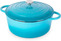 Cast Iron Dutch Oven with Lid – Non-Stick Ovenproof Enamelled Casserole Pot – by Nuovva