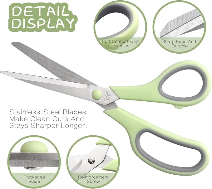 Scissors 8.5 Inch scissors all purpose Bulk Set of 3, Scissors - Image 3