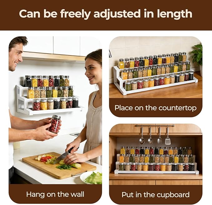 3-Tier Spice Rack Organizer for Kitchen Cabinet or Pantry, Seasoning Organizer - Image 7