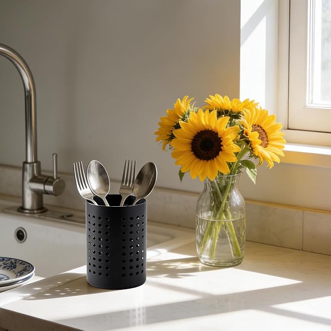 2PCS Black Stainless Steel Utensil Holder and Utensil Drying Holder, as a - Image 7
