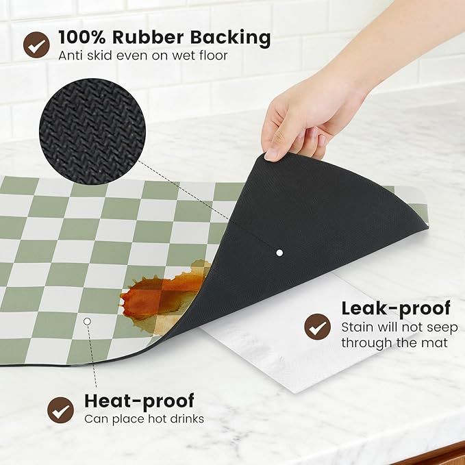 12" x 20" Checkered Dish Drying Mat - Image 4