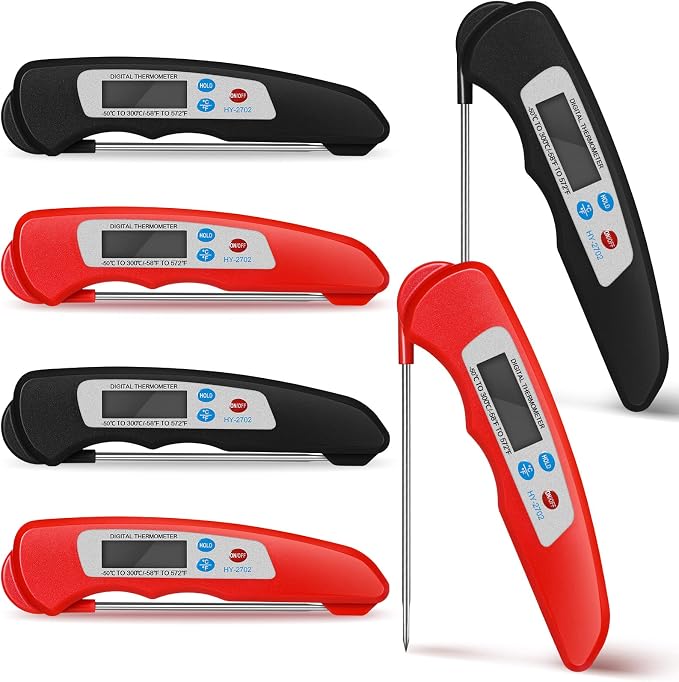 6 Pieces Digital Meat Thermometer Foldable Instant Read Food Thermometer by Hoteam