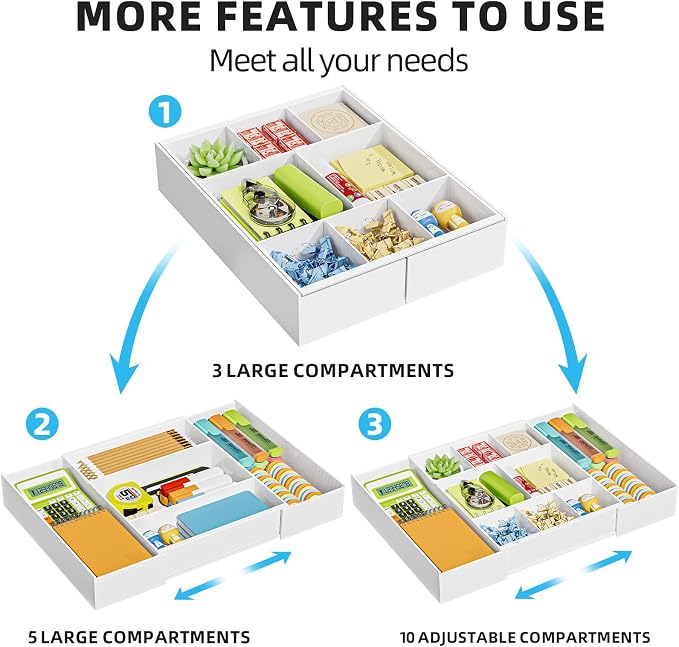 Marbrasse Expandable Desk Drawer Organizer, Desk Organizers and Accessories - Image 4