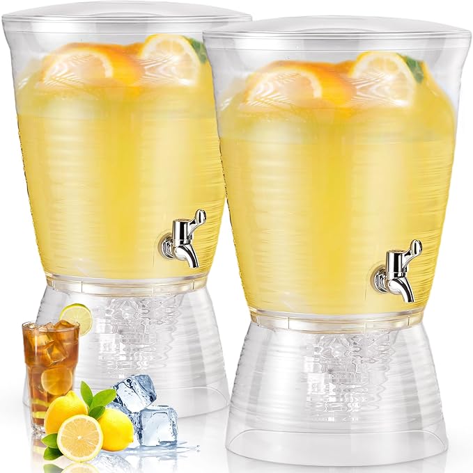 Tioncy 2 Pcs Acrylic Beverage Dispenser by Tioncy