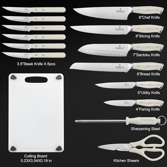 N NOBLE FAMILY In-drawer Knife Block Set, Chopping Knives Set, Stainless Steel - Image 2