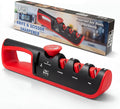 Knife Sharpener, 4-in-1 with Non-Slip Base and Adjustable Angle Guide, Steel by Unknown