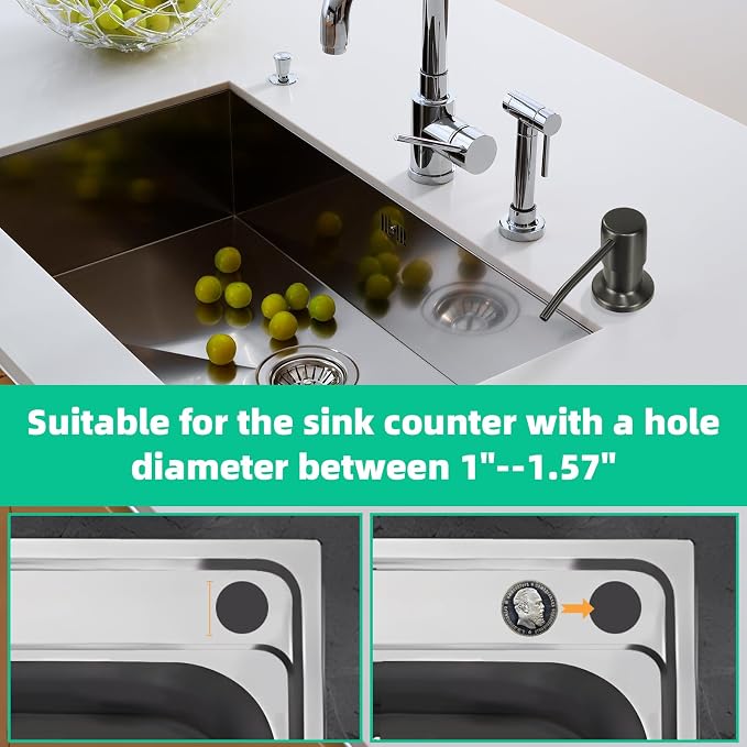 Soap Dispenser for Kitchen Sink, Built in Sink Soap Dispenser, Countertop Soap - Image 5