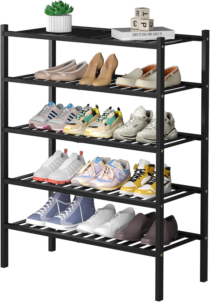 ROMGUAR CRAFT 5 Tier Bamboo Shoe Rack by ROMGUAR+CRAFT