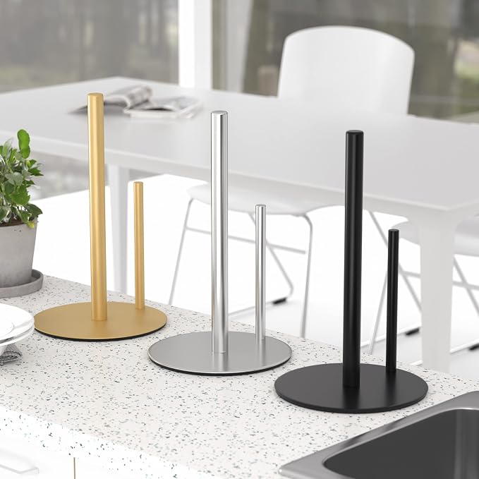 Paper Towel Holder Gold, Premium Stainless Steel Kitchen Roll Dispenser - Image 6
