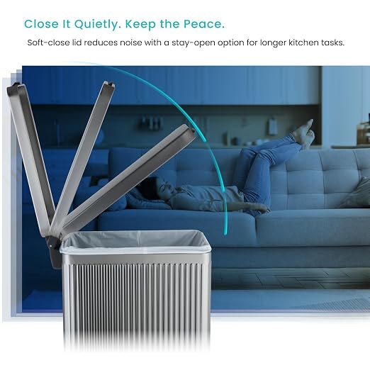 Home Zone Living 12 Gallon Slim Step Trash Can - Image 6
