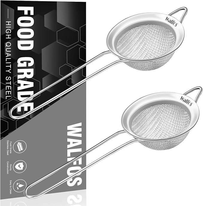 Walfos Small Fine Mesh Tea Strainer, Mini Stainless Steel Sieve by Walfos