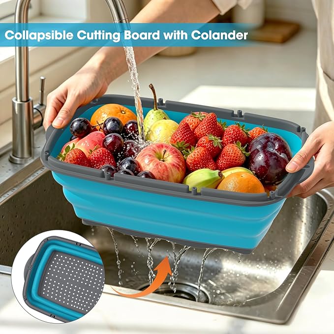 Gintan Collapsible Camping Cutting Board, 9-in-1 Chopping Board - Image 4