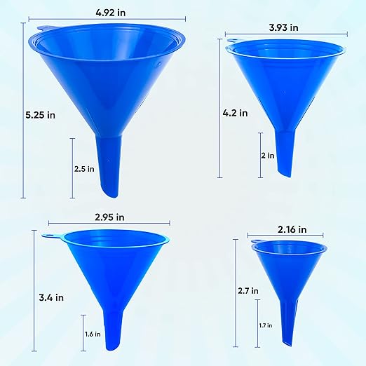 Funnel 4-Pack Funnels for Kitchen Use Filling Bottles - Image 2