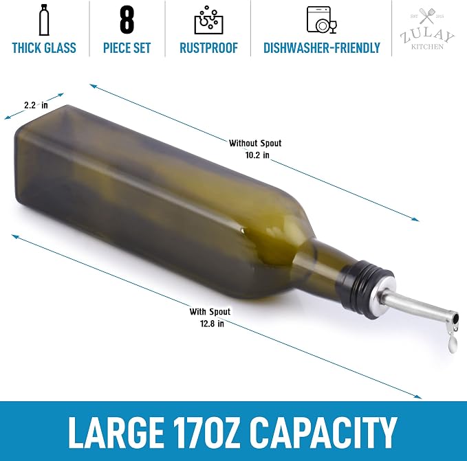 Zulay Kitchen (2 pack 17oz Olive Oil Dispenser Bottle - Image 3
