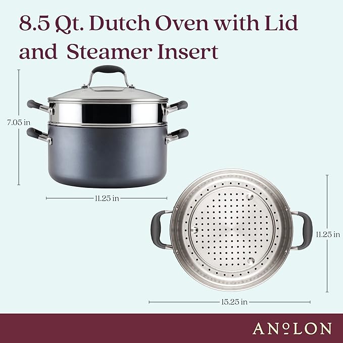 Anolon Advanced Home Hard Anodized Nonstick Wide Stockpot - Image 2