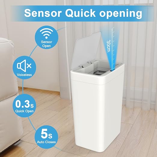 Naisu 2 Pack 4 Gal Bathroom Trash Can - Image 2