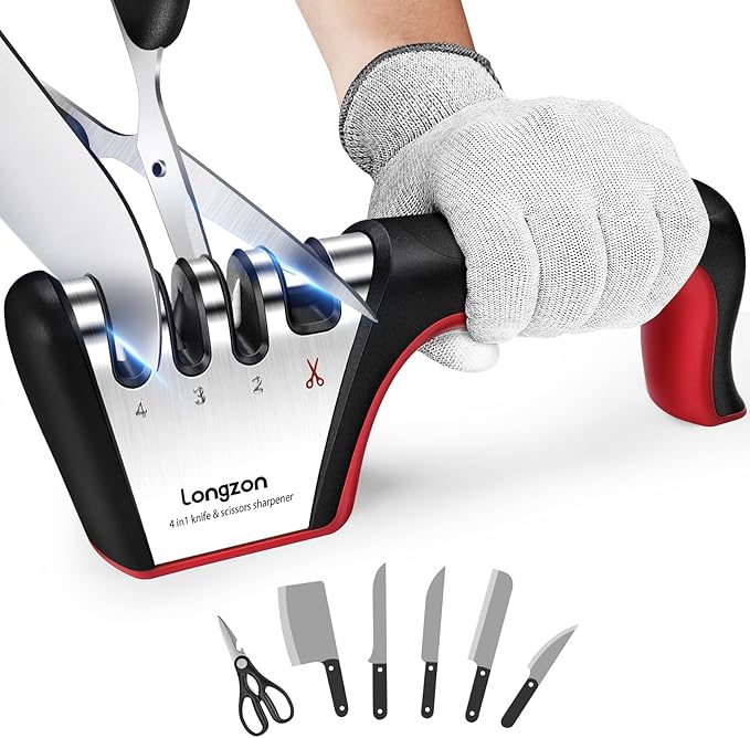 Longzon 5-in-1 Knife Sharpener 4 Stage by Longzon