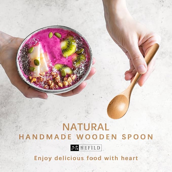 2 PCS Wooden Spoons for Honey, 6.7 inch Small Wooden Spoons - Image 4