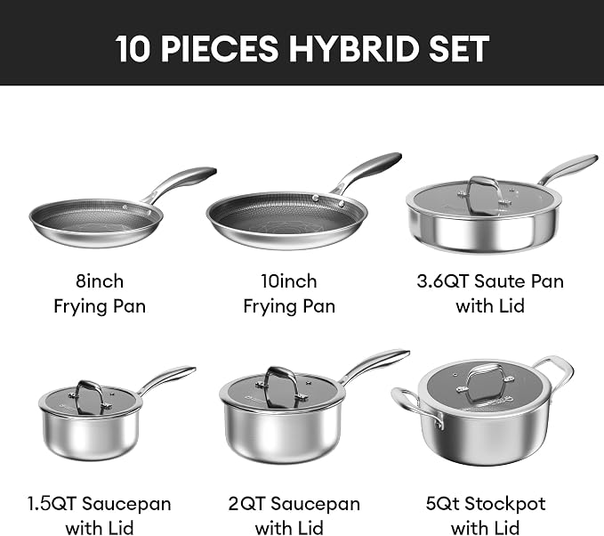 COOKER KING Non Stick Pots and Pans Set, Frying Pans, Saute Pan & Stock Pot - Image 6