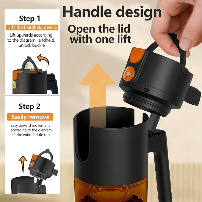 Olive Oil Spray Bottle Dispenser, 2-in-1 Glass Material Kitchen Cooking Oil - Image 2