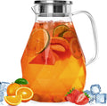 Glass Pitcher with Lid,1 Gallon Glass Water Pitcher Hot/Cold Water