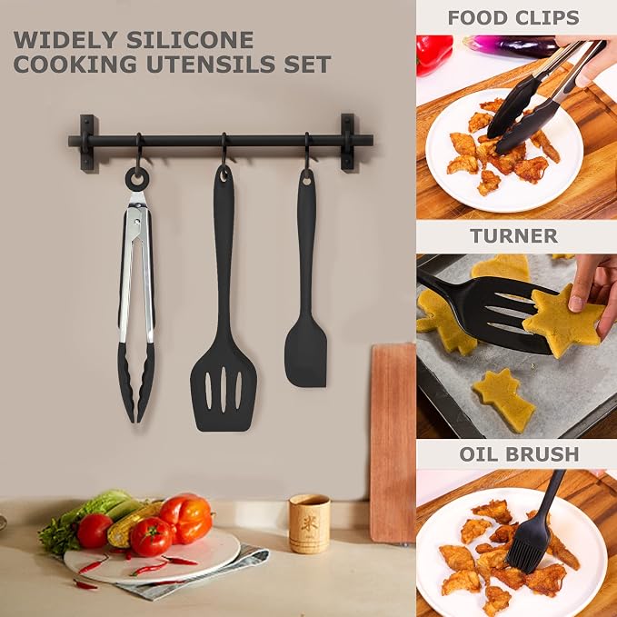 Silicone Kitchen Cooking Utensils Set Kitchen Spatula Set - Image 4