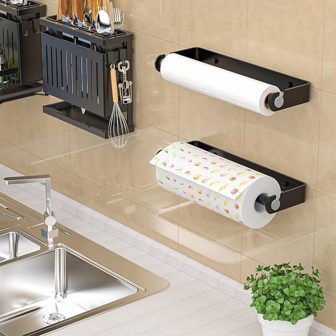 Aheucndg Paper Towel Holder for Kitchen, Wall Mount Paper Towel Holder - Image 6