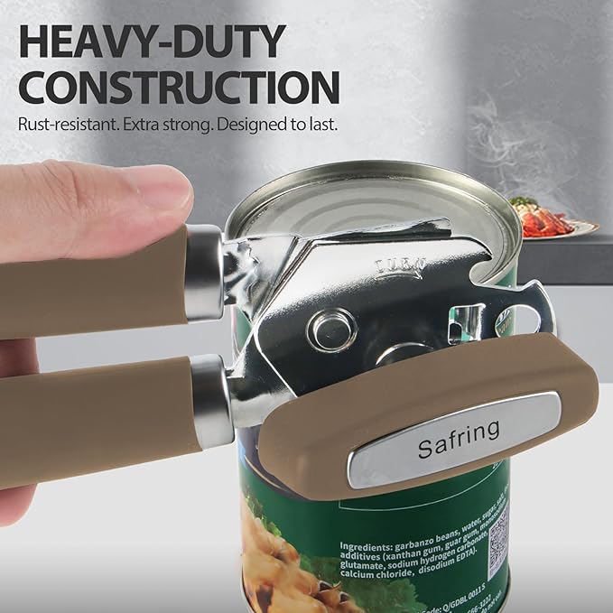 Safring Can Opener Manual, Heavy Duty Handheld Strong Can Opener - Image 6