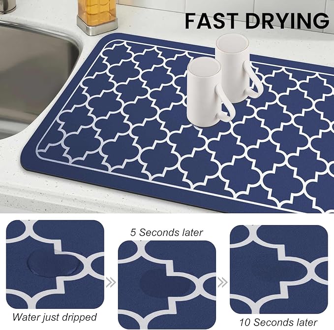 WISELIFE Dish Drying Mat Super Absorbent Drying Mat Large Dish Drying Mats - Image 4