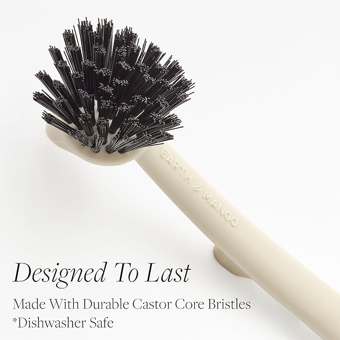 Earth & Mango Magnetic Dish Brush & Scraper, Snaps to Sink, Non-Scratch - Image 5