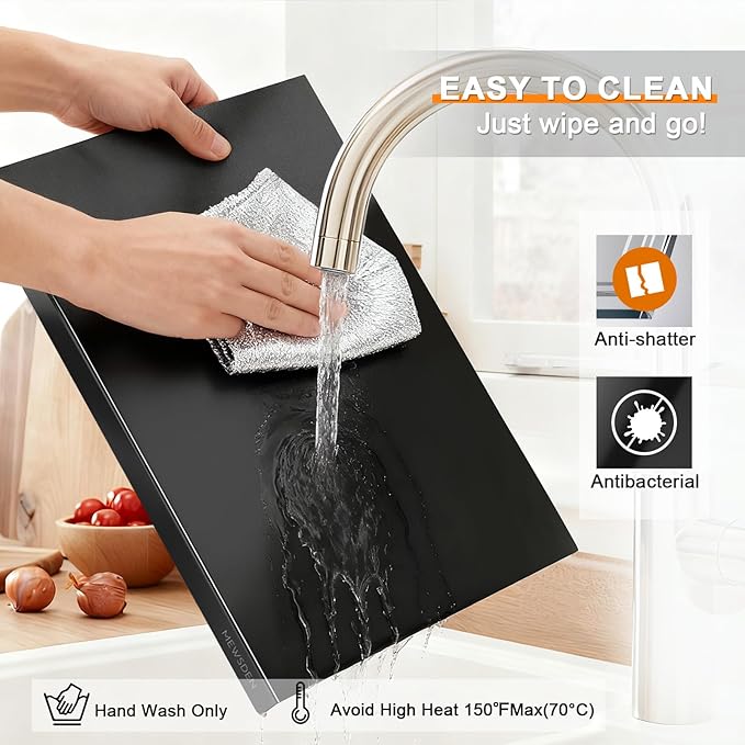 Black Cutting Boards for Kitchen, Large Acrylic Cutting Board - Image 3