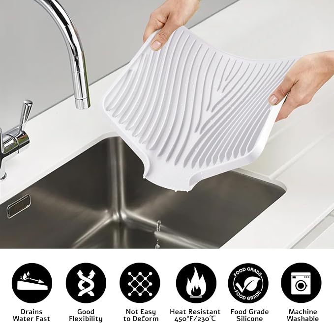 TIKNIK Silicone Dish Drying Mat, Stone Drying Mat - Image 5