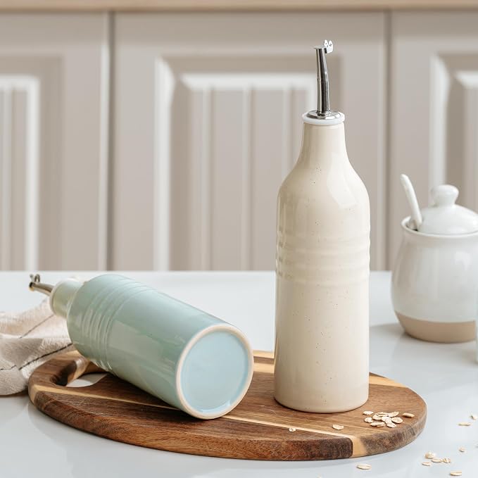 famiware Jupiter 16oz Ceramic Olive Oil Dispenser Bottle, Oil and Vinegar - Image 8