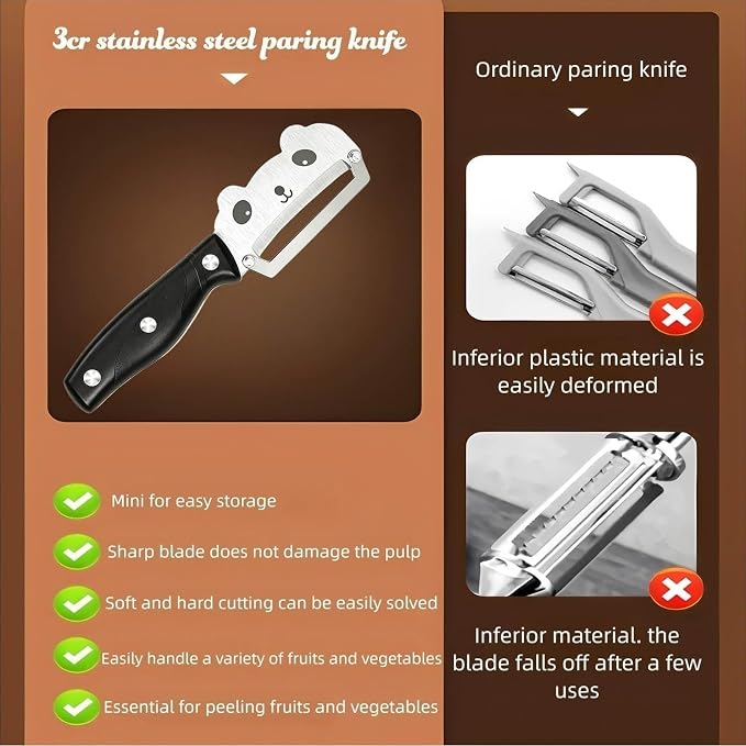 Multifunctional Vegetable Peeler, Stainless Steel Curved Blade Peeler - Image 5