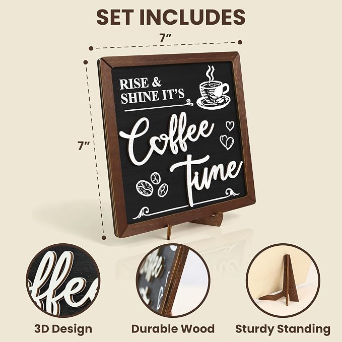 Woodamore Vintage Coffee Signs For Coffee Station Decorations - Image 2