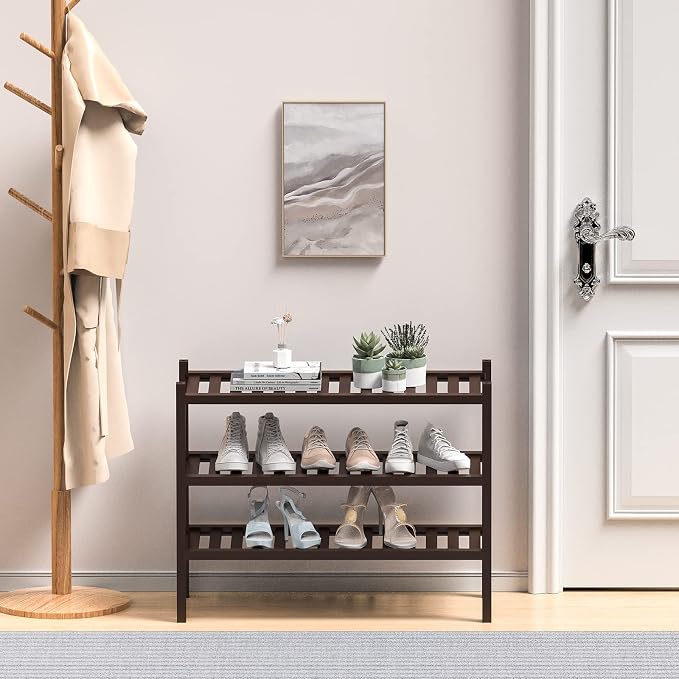 ROMGUAR CRAFT 3 Tier Bamboo Shoe Rack - Image 2